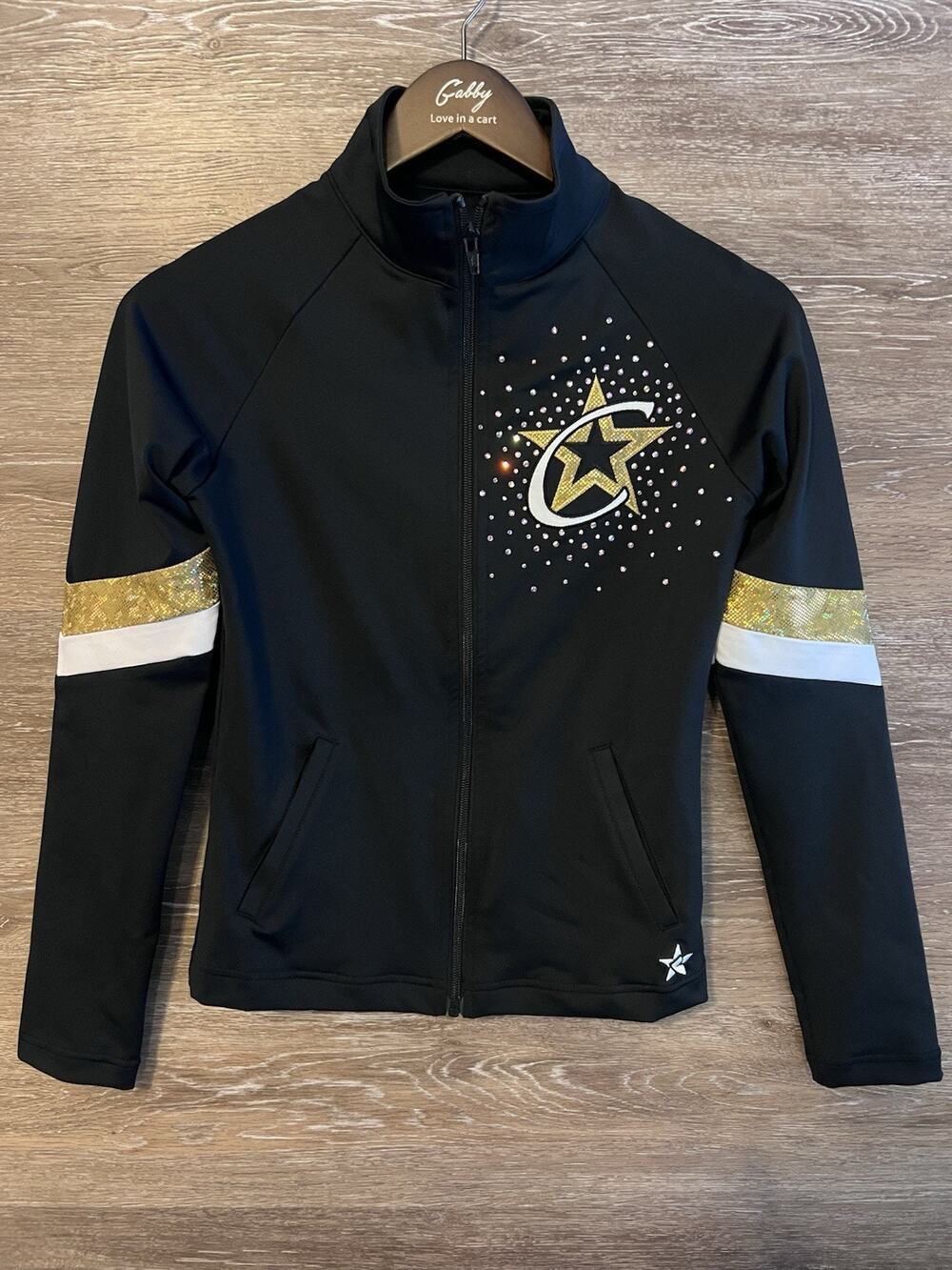 Rebel Athletic Women’s Black And Good Jacket Cheer Sz AXS Champion Embroidered